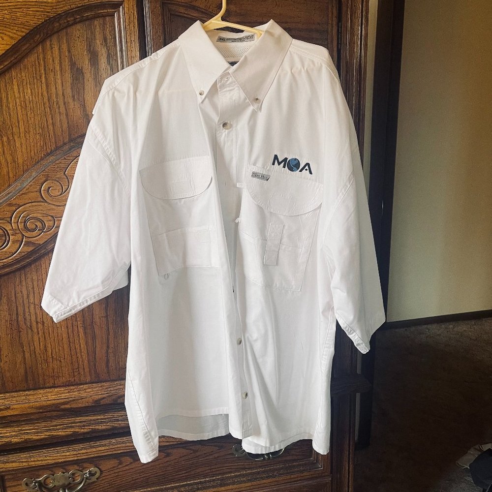 BMW- Motorcycle Owners of America (MOA) White Short Sleeve Button Down